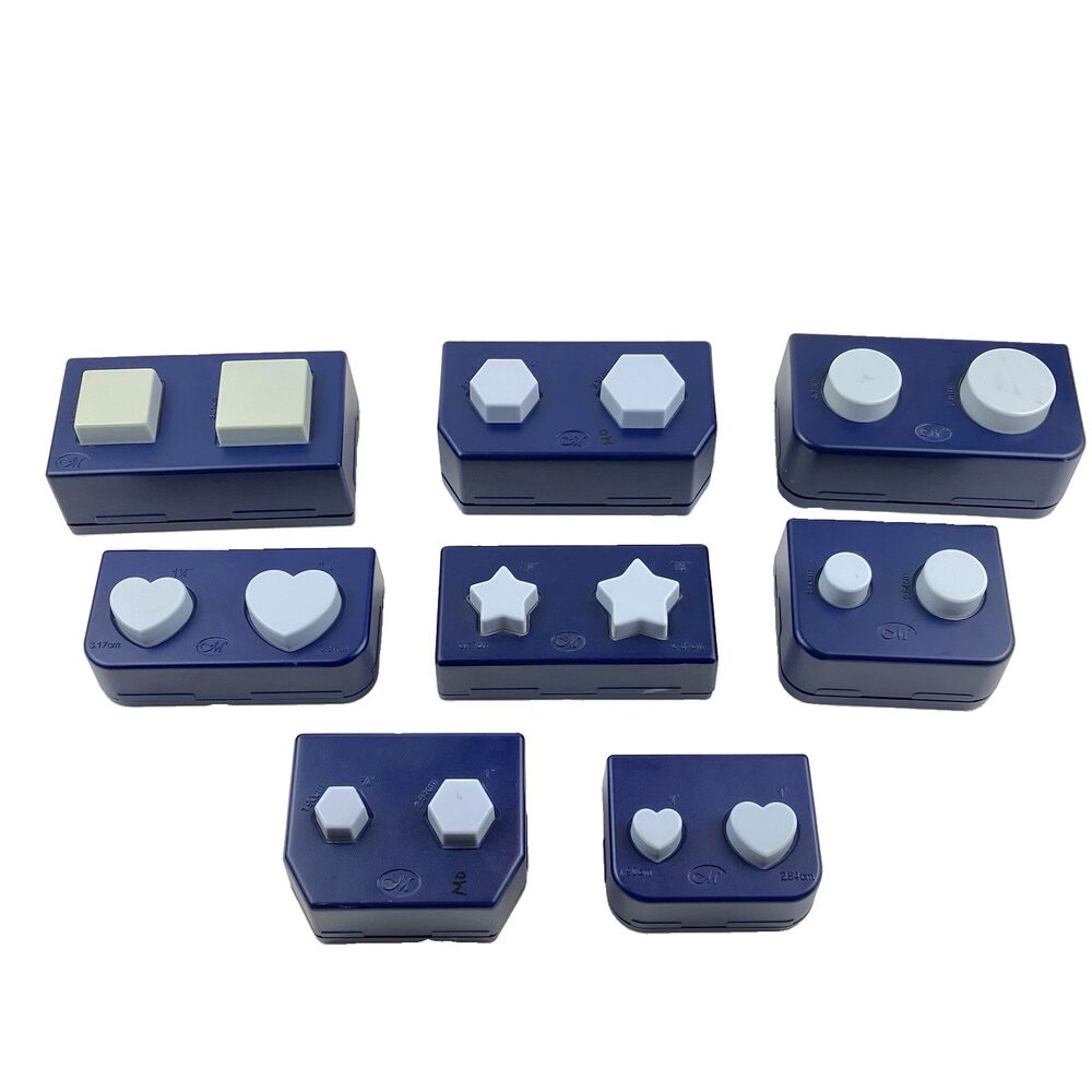 Lot Of 8 Creative Memories Paper Shape Punches Scrapbooking Square Circle